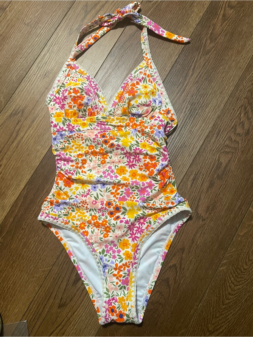 Cupshe Flower Power Retro Tummy Control One-Piece Multicolor Swimsuit NWT
